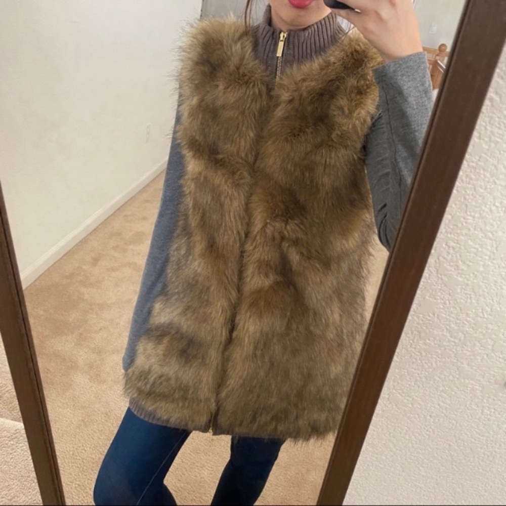 Calvin Klein Fur Jacket Knit Back in S - Picture 2 of 5